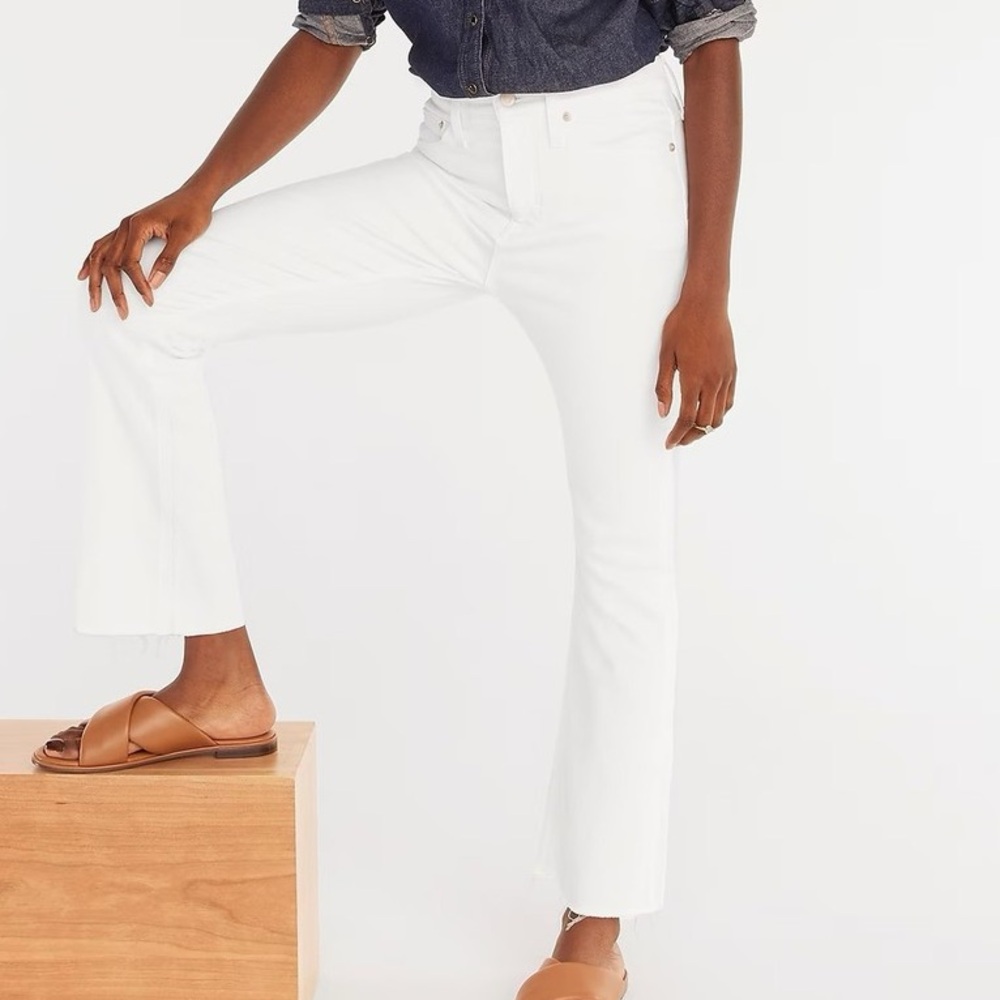 J Crew Denim White Billie Demi Boot Crop Jean size 23